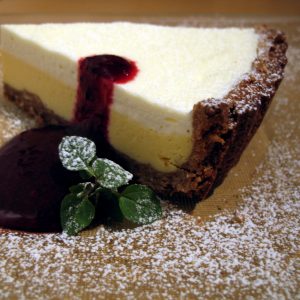 Cheesecake di cachi e vaniglia