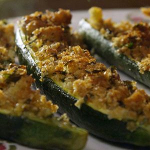 Zucchine gratinate con menta e pecorino