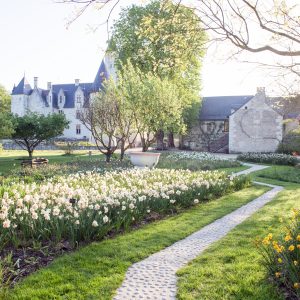 Tra i giardini di Castello di Rivau, arte contemporanea e tulipani