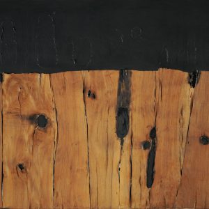 Alberto Burri: Legno Sp, 1958, Legno, tela, acrilico, combustione, vinavil su tela, cm 129,5x200,5 (132,5x203,5x6). Fondazione Palazzo Albizzini Collezione Burri
