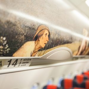 Aereo icona in onore del maestro fiammingo Bruegel per mano di due artisti contemporanei