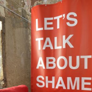 Un’installazione del padiglione dedicato a Matera, a cura di Architecture of Shame e Analogique.