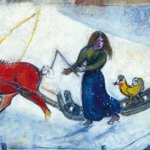 Marc Chagall, La slitta nella neve, 1944, Parigi, collezione privata © Chagall ®by SIAE 2020