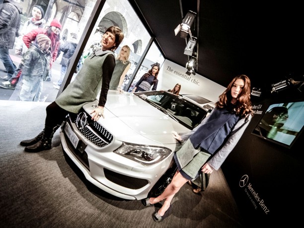 Mercedes CLA alla settimana della moda di Milano febbraio 2013